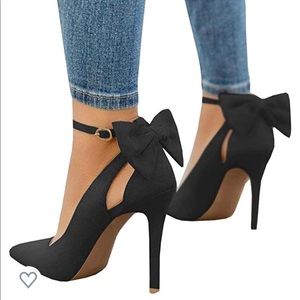 Black Bow Heels